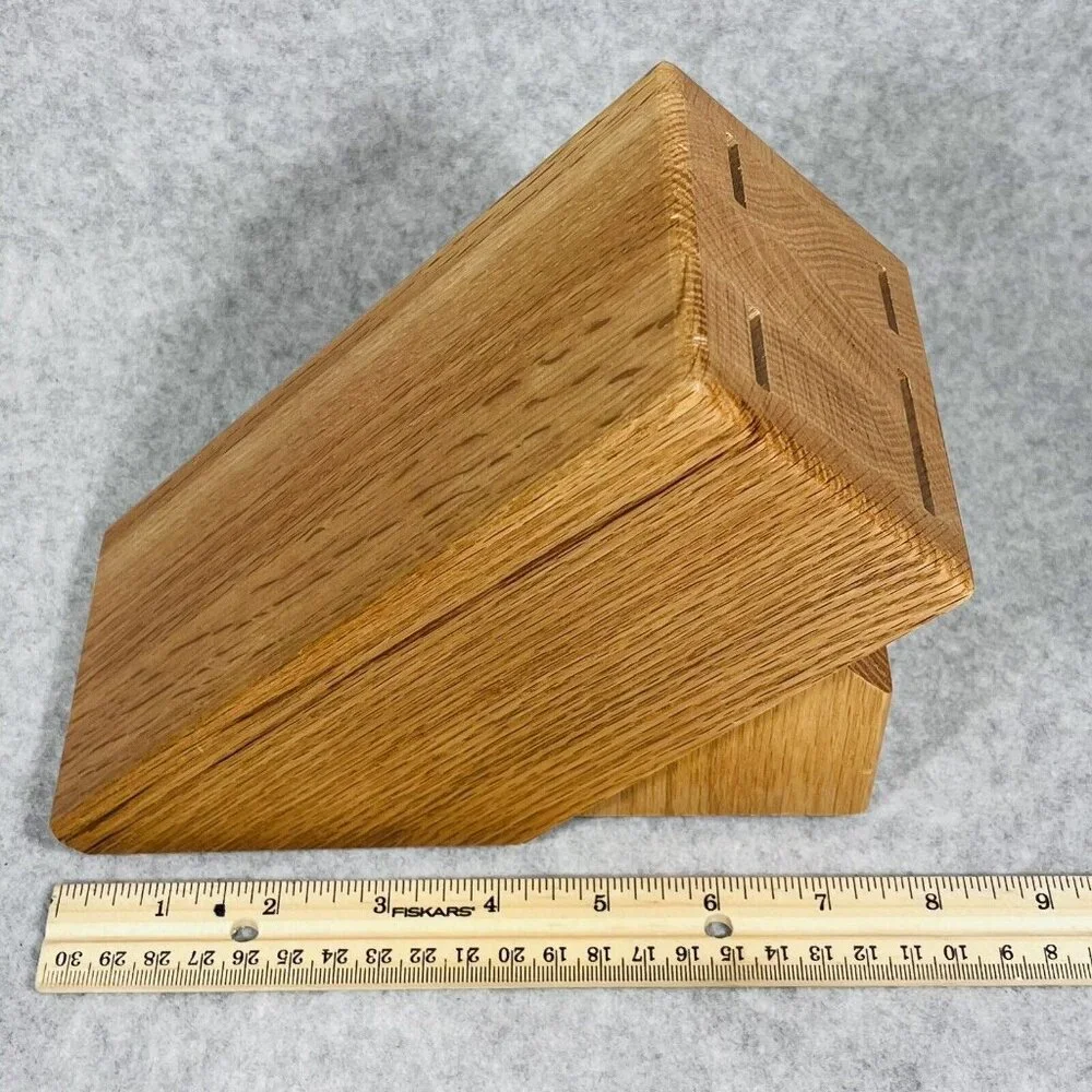 Cutco Studio #1751 Wood Knife Block 8 Slot Solid‎ Honey Oak Made in USA